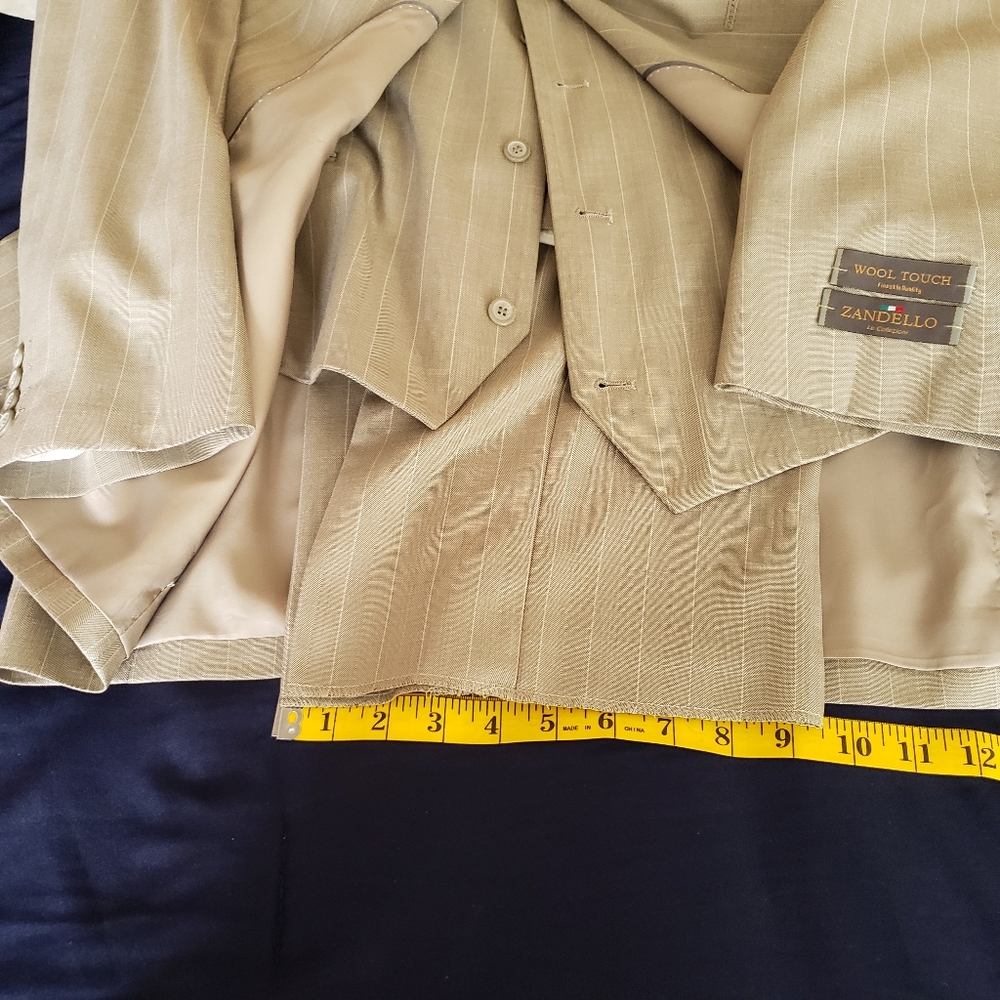 NWT ZANDELLO Le Collezioni Hand Tailor 3 PC MEN GRAY SUIT 46L 40W - Picture 10 of 10